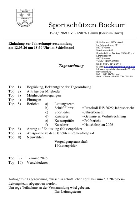 Einladung zur Generalversammlung 2026